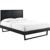 Alana Full Platform Bed w/ Angular Frame in Black Wood