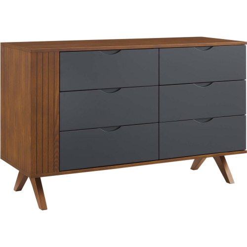 Dylan Dresser in Walnut Finish & Gray