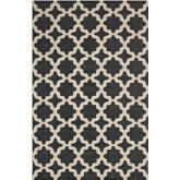 Cerelia Moroccan Trellis 4 x 6 Indoor Outdoor Area Rug in Black & Beige