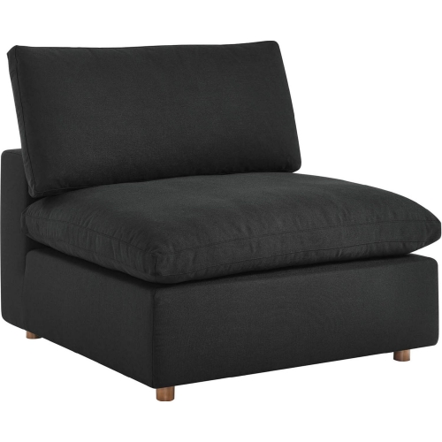 Commix Down Overstuffed Armless Chair Sectional Unit in Black Fabric