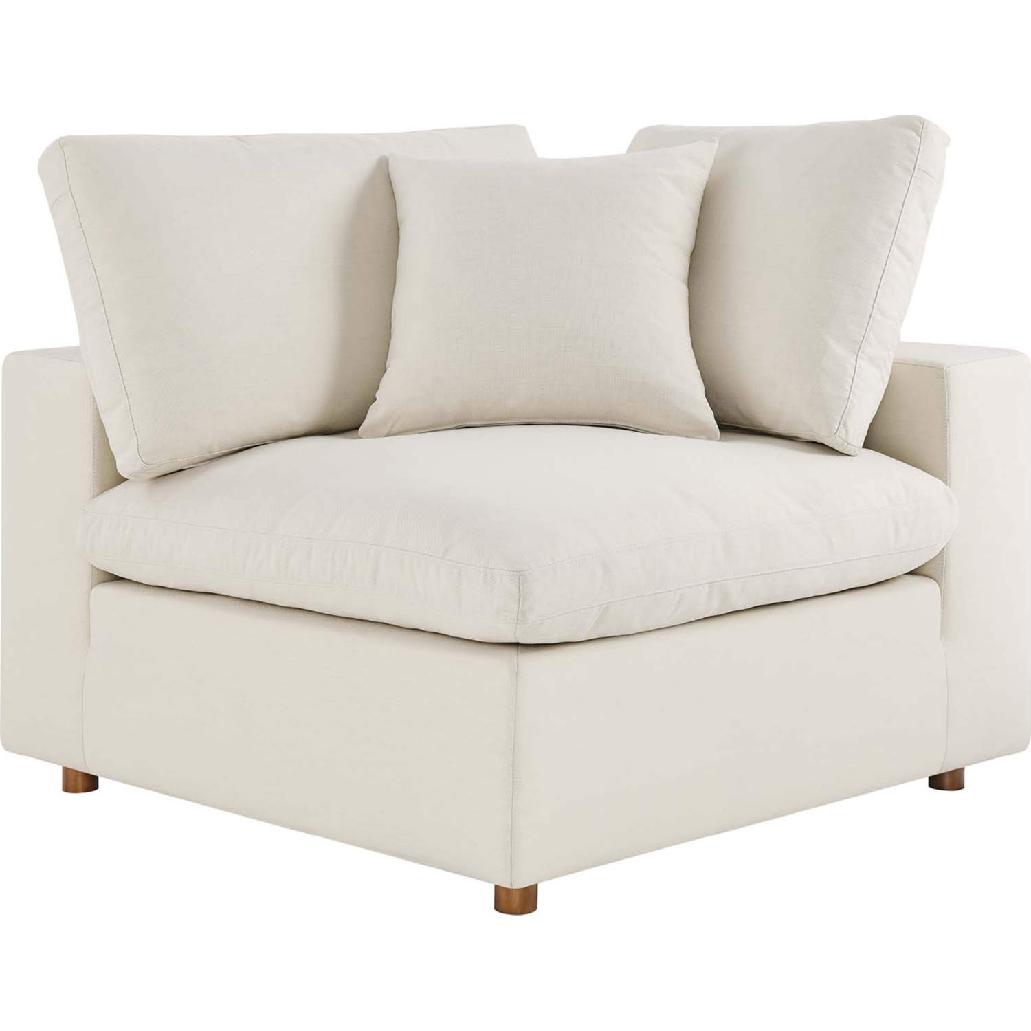 Modway EEI-3319-LBG Commix Down Overstuffed Corner Chair Sectional Unit in  Light Beige Fabric