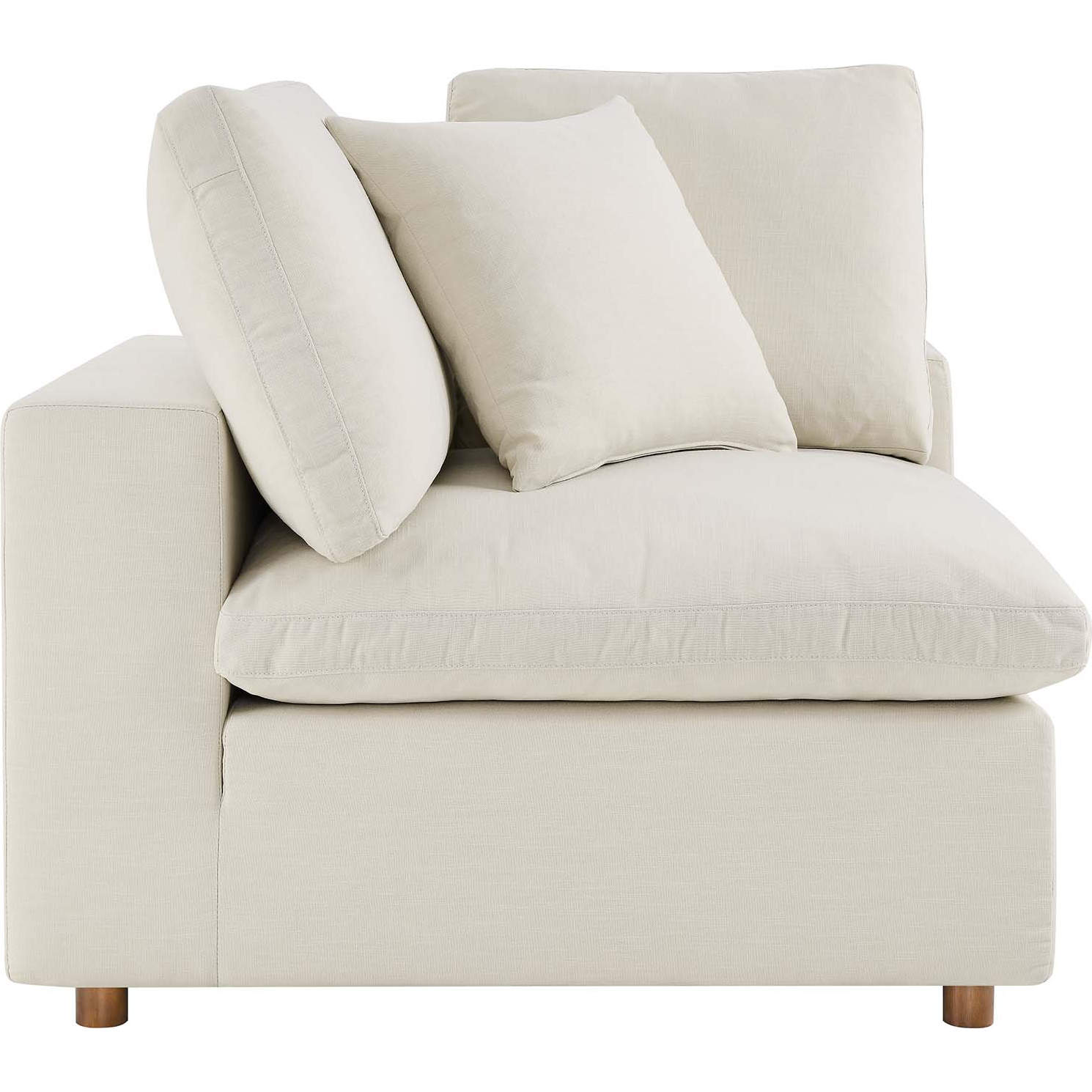 Modway EEI-3319-LBG Commix Down Overstuffed Corner Chair Sectional Unit in  Light Beige Fabric