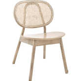 Malina Dining Chair in Gray Wood & Rattan