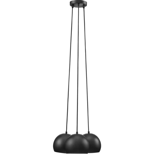 Chalice 3 Light Pendant Ceiling Lamp in Black Metal