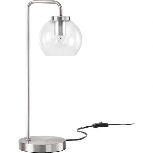 Silo Table Lamp in Satin Nickel Metal & Globe Glass