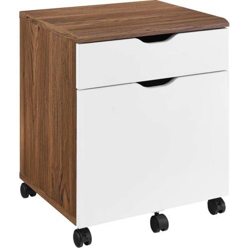 Envision File Cabinet in Walnut Finish & White