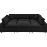 Commix Down Overstuffed 6 Piece Sectional Sofa in Black Fabric