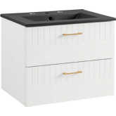 Daybreak 24" Bathroom Vanity in White & Black Ceramic