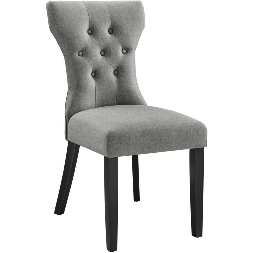 Silhouette Dining Chair in Tufted Light Gray Fabric