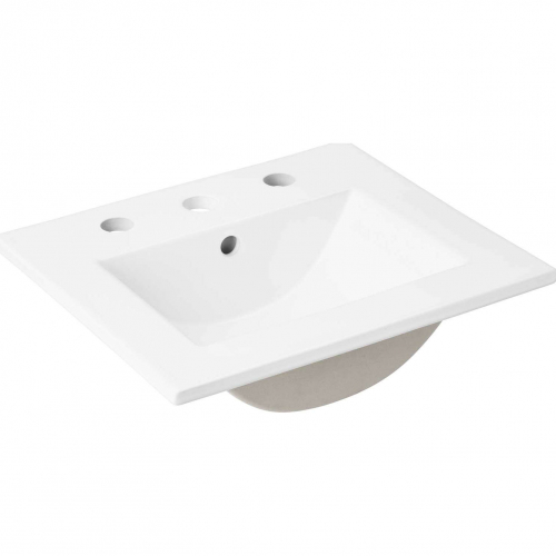 Cayman 18" Bathroom Sink in White Ceramic