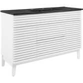 Render 48" Single Sink Bathroom Vanity in White Finish & Black Ceramic