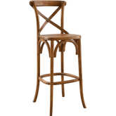 Gear Bar Stool in Walnut Finish Wood