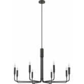 Rekindle 8 Light Chandelier in Black Iron Metal