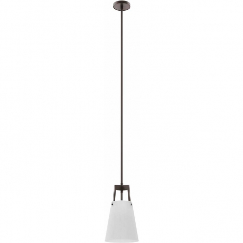 Aspire Ceiling Pendant Light in Bronze & White Fabric