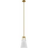 Aspire Ceiling Pendant Light in Satin Brass & White Fabric