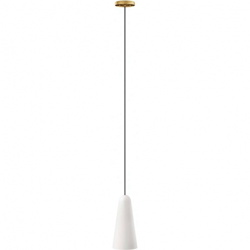 Beacon 1 Light Ceiling Pendant Light in Satin Brass Metal & Opal Glass