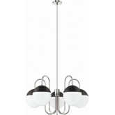 Stellar 5 Light Chandelier in Polished Nickel & Opal Frosted Glass