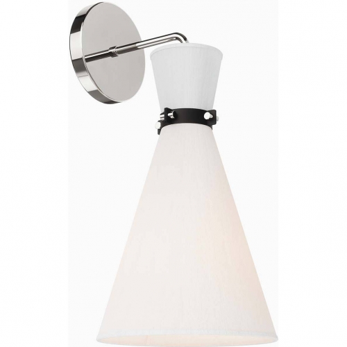 Starlight 1 Light Wall Sconce in Polished Nickel & White