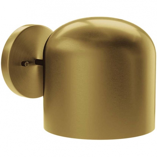 Avenue 1 Light Wall Sconce in Satin Brass Metal & White