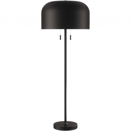 Avenue Floor Lamp in Black Metal & White