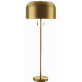 Avenue Floor Lamp in Satin Brass Metal & White