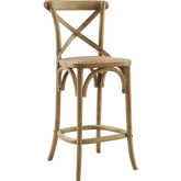 Gear Counter Stool in Natural Finish Wood & Rattan