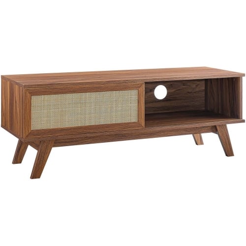 Soma 47" TV Stand in Walnut Finish & Rattan