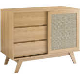 Soma 40" Accent Cabinet in Oak Finish & Rattan