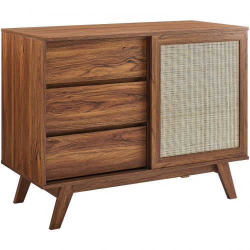 Soma 40" Accent Cabinet in Walnut Finish & Rattan