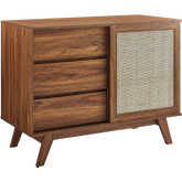 Soma 40" Accent Cabinet in Walnut Finish & Rattan