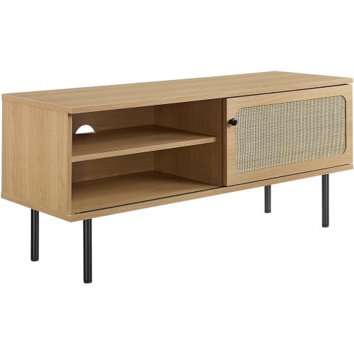 Cambria 47" TV Stand in Oak & Rattan