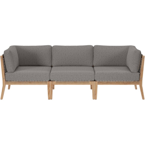 Clearwater Outdoor Sofa in Gray Teak & Graphite Fabric