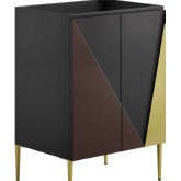 Alchemist 24" Bathroom Vanity Cabinet (Sink Not Included) in Black, Gold & Oak