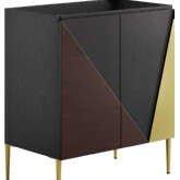 Alchemist 30" Bathroom Vanity Cabinet (Sink Not Included) in Black, Gold & Oak