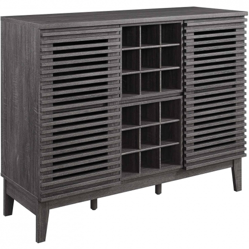 Render Bar Cabinet in Charcoal Gray Finsh