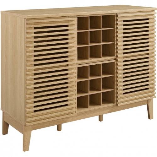 Render Bar Cabinet in Oak Finsh