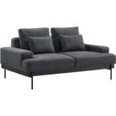 Proximity Loveseat in Charcoal Gray Fabric & Metal