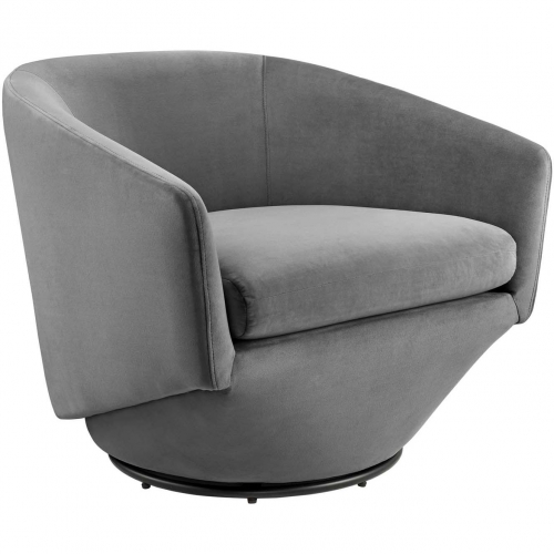 Series Swivel Accent Chair in Gray Performance Velvet