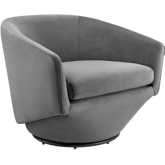 Series Swivel Accent Chair in Gray Performance Velvet