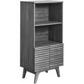 Render Display Cabinet Bookcase in Charcoal Gray Finish