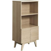 Render Display Cabinet Bookcase in Oak Finish