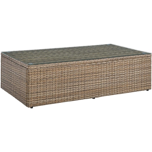 Convene Outdoor Coffee Table in PE Rattan & Tempered Glass