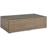 Convene Outdoor Coffee Table in PE Rattan & Tempered Glass