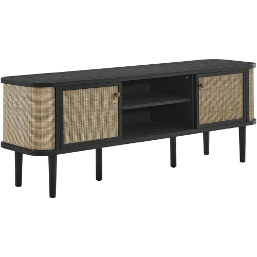 Miramar 60'' Wood TV Stand in Black Finish