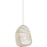 Amalie Outdoor Swing Chair in Rattan & White Fabric