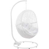 Encase Outdoor Swing Chair in White PE Rattan & White Fabric