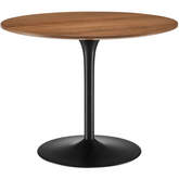 Pursuit 40" Dining Table in Walnut Veneer & Black Iron