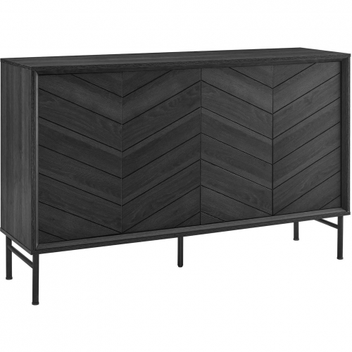 Harper Chevron Sideboard in Black Finish