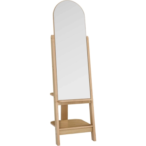 Ascend Standing Mirror in Oak Finish