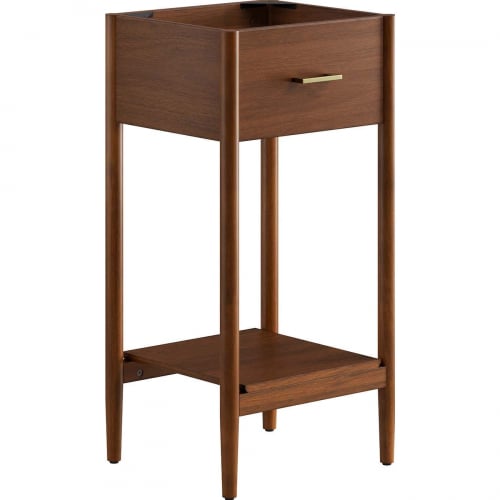 Zaire 18" Bathroom Vanity Cabinet (Sink Basin Not Included) in Walnut Finish Wood